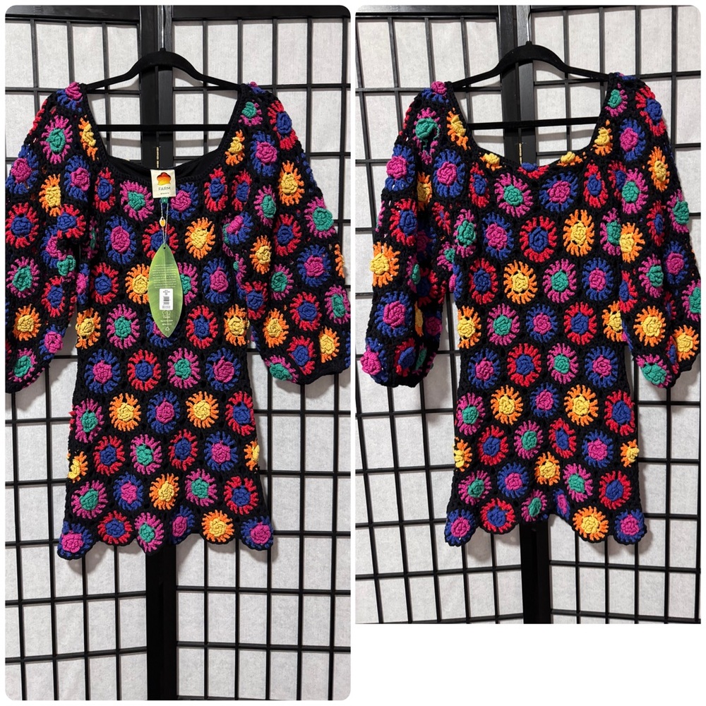 FARM Rio Crochet Flowers Mini Dress Size S – NWT - Picture 6 of 15
